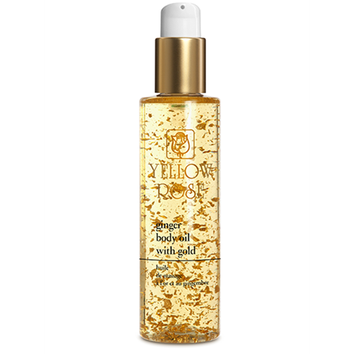 BODY MASSAGE OILS - GINGER BODY OIL WITH 23K GOLD - 200ml YELLOW ROSE