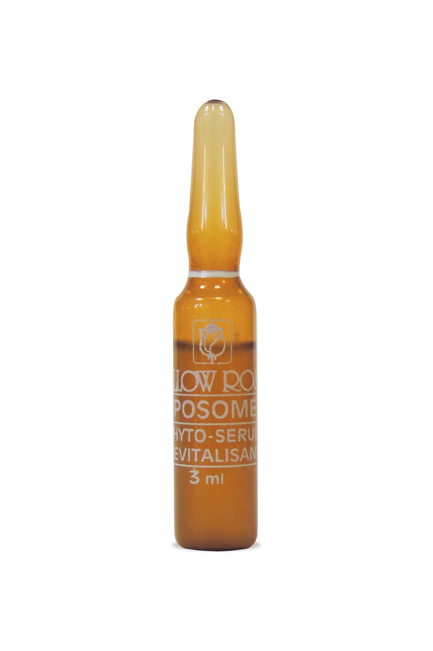 A single ampoule of Yellow Rose liposome serum with a label indicating 3ml volume.