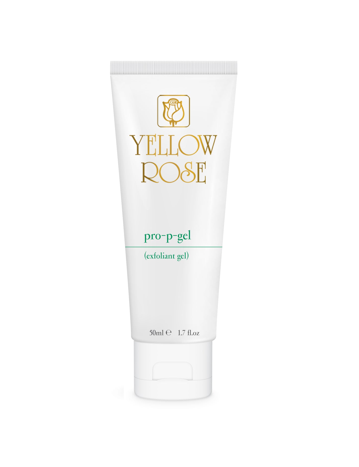 A tube of Yellow Rose PRO-P-GEL facial cleansing gel.