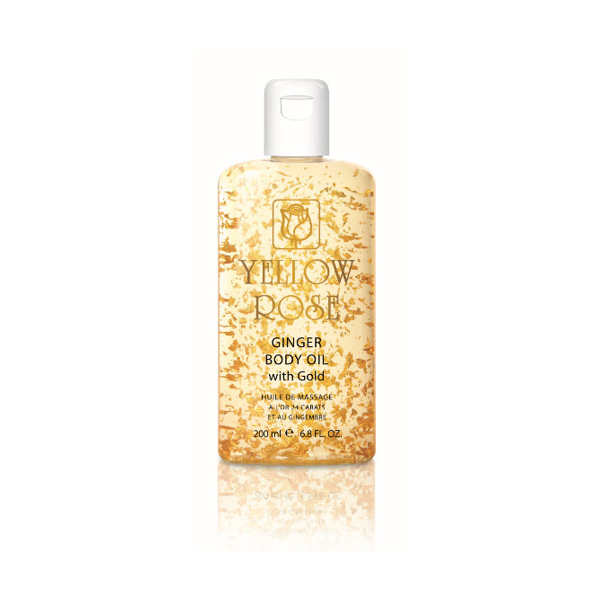 BODY MASSAGE OILS - GINGER BODY OIL WITH 23K GOLD - 100ml YELLOW ROSE