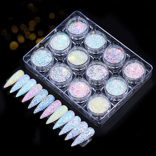 GLITTER PACK OF 12- COLOURED WHITE